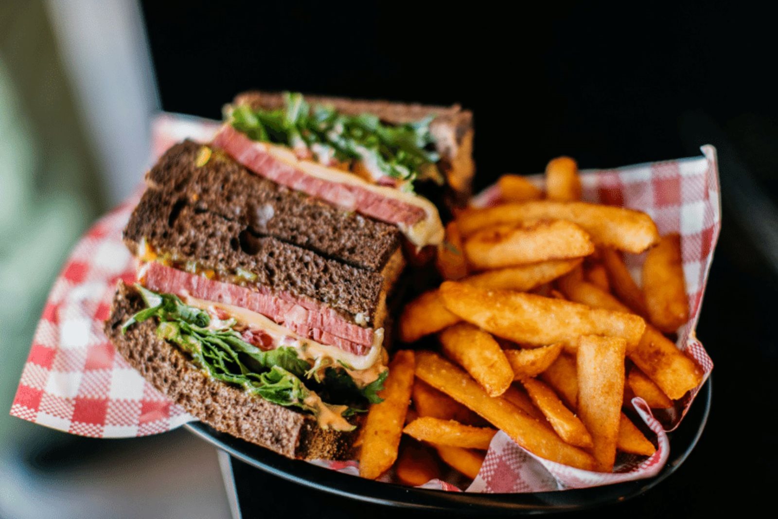 Stacked sandwich with chips from North Sandwiches